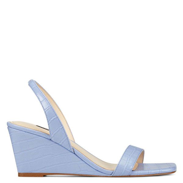Nine West Kalia Slingback Blue Wedge Sandals | Ireland 16Z13-1V16